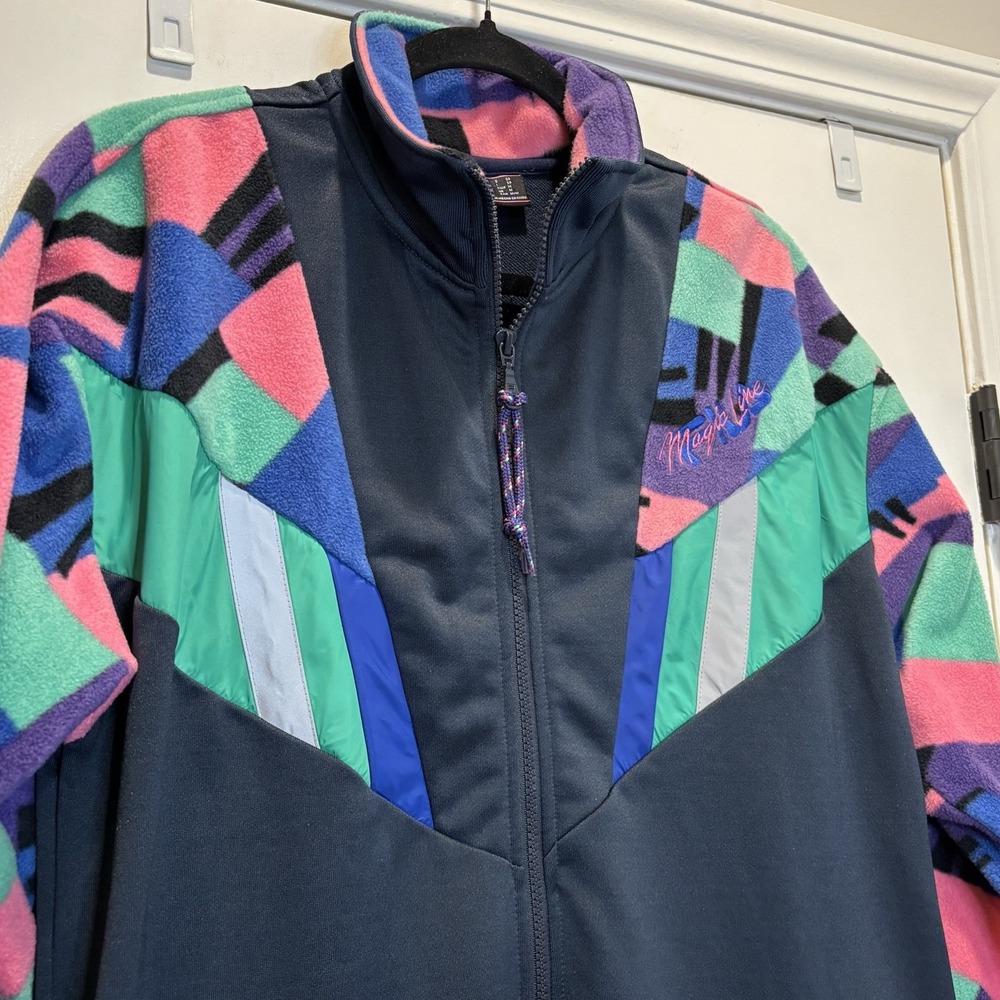 Fila Magic Line Full Zip Jacket Fleece 90s Vintage Style Saved By The Bell RARE
